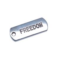 Zink Alloy Tag Charm, Rektangel, antik silver pläterad, Vintage & DIY, nickel, bly och kadmium gratis, 8x21mm, Säljs av PC