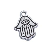 Colgante Hamsa de Aleación de Zinc, Mano, chapado en color de plata antigua, Vintage & Bricolaje, libre de níquel, plomo & cadmio, 18x13mm, Vendido por UD