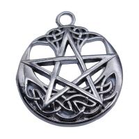 Pendentifs creux en alliage de zinc, Pentagram, Placage, Vintage & DIY, plus de couleurs à choisir, protéger l'environnement, sans nickel, plomb et cadmium, 30x35mm, Vendu par PC