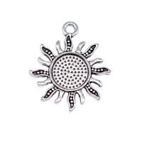 Zinc Alloy Pendants Sun antique silver color plated vintage & DIY nickel lead & cadmium free Sold By PC