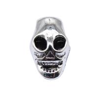 Cink ötvözet Skull Medálok, Koponya, antik ezüst színű bevonattal, Vintage & DIY, nikkel, ólom és kadmium mentes, 9x15mm, Által értékesített PC