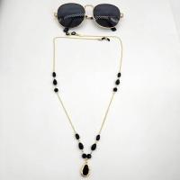 Zinc Alloy Glasses Chain with Crystal anti-skidding & for woman nickel lead & cadmium free Length Approx 75 cm Sold By PC