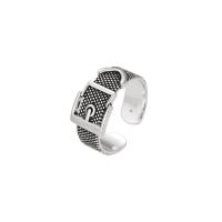 Bague en alliage de zinc, Oindre, Vintage & unisexe, argent, protéger l'environnement, sans nickel, plomb et cadmium, 10mm, Taille:7, Vendu par PC