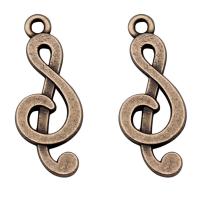 Cink ötvözet Medálok, Music Note, galvanizált, Vintage & DIY, több színt a választás, nikkel, ólom és kadmium mentes, 11x28mm, Által értékesített PC