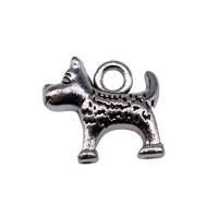 Cink ötvözet Animal Medálok, Kutya, galvanizált, Vintage & DIY, több színt a választás, nikkel, ólom és kadmium mentes, 13x13mm, Által értékesített PC