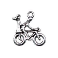 Zinklegering Hangers, Zinc Alloy, Fiets, plated, Vintage & DIY, meer kleuren voor de keuze, nikkel, lood en cadmium vrij, 21x18mm, Verkocht door PC