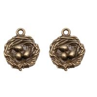 Zinc Alloy Pendants Bird Nest plated vintage & DIY nickel lead & cadmium free Sold By PC