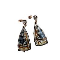 Lampwork Jewelry Earring Zinc Alloy with Lampwork antique silver color plated fashion jewelry & for woman nickel lead & cadmium free Sold By Pair