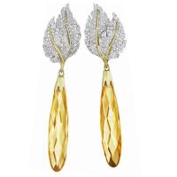 Boucles d'oreilles cristal, alliage de zinc, avec cristal, Plaqué de platine, bijoux de mode & pour femme, protéger l'environnement, sans nickel, plomb et cadmium, 18.50x69mm, Vendu par paire