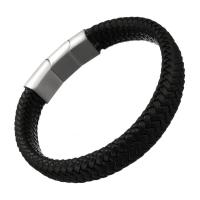 Unisex Armband, Kuhhaut, Edelstahl Magnetverschluss, originale Farbe, 13mm, 36x13x8mm, verkauft per ca. 9 ZollInch Strang