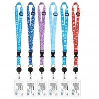 Poileistir Sealbhóir Cárta lanyard, le PVC plaisteach, priontáil, iniompartha & unisex & retractable, dathanna níos mó le haghaidh rogha, 15x88mm, Díolta De réir Socraigh