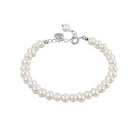 Messing Armband, met Plastic Pearl, met 3cm extender keten, De Brief van het alfabet, geplatineerd, mode sieraden & voor vrouw & hol, Lengte Ca 17 cm, Verkocht door PC