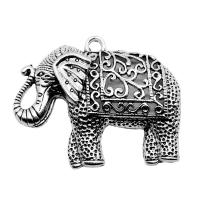 Pendentifs animaux en alliage de zinc, éléphant, Placage, Vintage & DIY & creux, plus de couleurs à choisir, protéger l'environnement, sans nickel, plomb et cadmium, 59x47mm, Vendu par PC