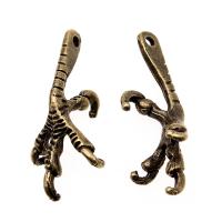 Zinc Alloy Pendler, Claw, forgyldt, Vintage & du kan DIY, flere farver til valg, nikkel, bly & cadmium fri, 14x33mm, Solgt af PC