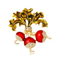 Glazuur broche, Zinc Alloy, voor vrouw & met strass, nikkel, lood en cadmium vrij, 63x72mm, Verkocht door PC