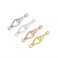 925 Sterling Silver S Hook Clasp, 925 de prata esterlina, Padrão Geométrico, banhado, DIY, Mais cores pare escolha, 6x25mm, vendido por Defina