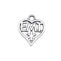 Pendentifs coeur en alliage de zinc, Plaqué de couleur d'argent, Vintage & DIY & creux, protéger l'environnement, sans nickel, plomb et cadmium, 20x17mm, Vendu par PC