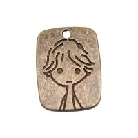 En alliage de zinc Tag charme, rectangle, Plaqué de couleur de bronze antique, Vintage & DIY, protéger l'environnement, sans nickel, plomb et cadmium, 13x18mm, Vendu par PC