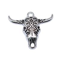 Zinc Alloy Skull Pendants antique silver color plated vintage & DIY nickel lead & cadmium free Sold By PC