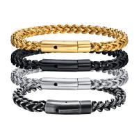 304 roestvrij staal Armband, mode sieraden & voor de mens, meer kleuren voor de keuze, 6.3mm,6mm, Lengte Ca 8.28 inch, Ca 8.46 inch, Verkocht door PC