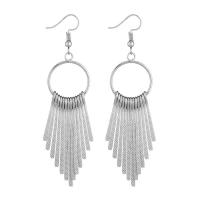 Fashion Fringe Boucles d'oreilles, fer, bijoux de mode & pour femme, plus de couleurs à choisir, protéger l'environnement, sans nickel, plomb et cadmium, 12x22mm, Vendu par paire