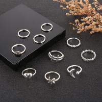 Zink Alloy Ring Set, antik silver pläterad, 10 stycken & mode smycken & för kvinna, nickel, bly och kadmium gratis, Säljs av Ställ