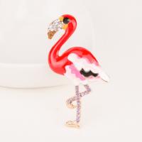 emalje broche, Zinc Alloy, Bird, guldfarve belagt, for kvinde & med rhinestone, flere farver til valg, nikkel, bly & cadmium fri, 38x57mm, Solgt af PC