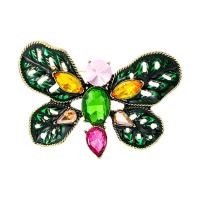 Rhinestone Broche, Zinc Alloy, Butterfly, mode smykker & for kvinde & med rhinestone, nikkel, bly & cadmium fri, 60x43mm, Solgt af PC