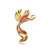 Enamel Brooch Zinc Alloy Phoenix fashion jewelry & for woman & with rhinestone nickel lead & cadmium free Sold By PC