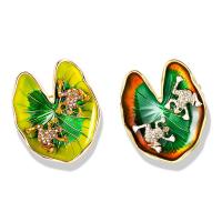 Enamel Brooch Zinc Alloy for woman & with rhinestone nickel lead & cadmium free Sold By PC