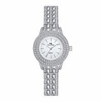 Femmes montre-bracelet, alliage de zinc, avec verre, Rond, Placage, Résistant à l’eau de vie & pour femme & avec strass, plus de couleurs à choisir, 28mm, Longueur Environ 20 cm, Vendu par PC