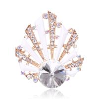 Rhinestone Brooch Zinc Alloy Shell plated for woman & enamel & with rhinestone nickel lead & cadmium free Sold By PC