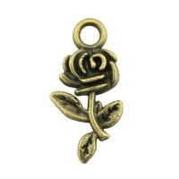 Zinc Alloy Flower Pendler, Rose, forgyldt, Vintage & du kan DIY, flere farver til valg, nikkel, bly & cadmium fri, 21mm, Solgt af PC