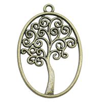 Pendentifs creux en alliage de zinc, ovale plat, Placage, Vintage & DIY, plus de couleurs à choisir, protéger l'environnement, sans nickel, plomb et cadmium, 27x40mm, Vendu par PC