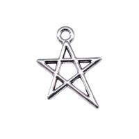 Colgante estrella de la aleación del cinc, aleación de zinc, chapado en color de plata antigua, Vintage & Bricolaje & hueco, libre de níquel, plomo & cadmio, 18x13mm, Vendido por UD