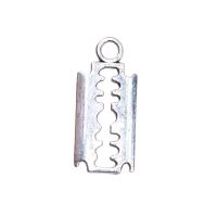 Zinc Alloy Pendler, Razor Blade, antik sølv farve forgyldt, Vintage & du kan DIY & hule, nikkel, bly & cadmium fri, 11x24mm, Solgt af PC