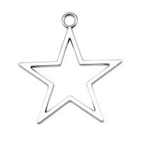 Colgante estrella de la aleación del cinc, aleación de zinc, chapado en color de plata antigua, Vintage & Bricolaje & hueco, libre de níquel, plomo & cadmio, 36x33mm, Vendido por UD