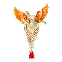 Strass Broche, Zinc Alloy, mode sieraden & voor vrouw & met strass, nikkel, lood en cadmium vrij, 33x50mm, Verkocht door PC