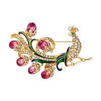 Rhinestone Brooch Zinc Alloy Peacock fashion jewelry & for woman & with rhinestone nickel lead & cadmium free Sold By PC