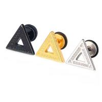 Stainless Steel Stud Øreringe, 304 rustfrit stål, Triangle, mode smykker & Unisex, flere farver til valg, 12mm, Solgt af PC