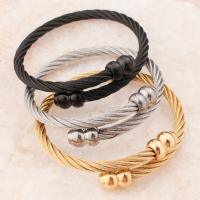 304 από ανοξείδωτο χάλυβα Σφαλιάρα Bangle, επιχρυσωμένο, Ρυθμιζόμενο & κοσμήματα μόδας & για άνδρες και γυναίκες, περισσότερα χρώματα για την επιλογή, 60mm, Sold Με PC