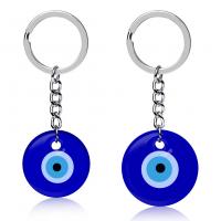 Key Chain, Zinc Alloy, med PU & Glas, Evil Eye, mode smykker & Unisex, flere farver til valg, Solgt af PC