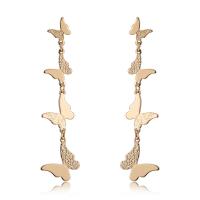 Zinc Alloy Drop Earrings Butterfly gold color plated fashion jewelry & for woman golden nickel lead & cadmium free Sold By Pair