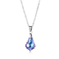 Collier en cristal, Acier inoxydable 304, avec cristal, avec 1.97inch chaînes de rallonge, poli, bijoux de mode & pour femme, plus de couleurs à choisir, Longueur Environ 15.75 pouce, Vendu par PC