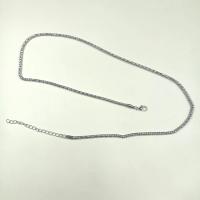 Collane in ferro, with 5cm extender chain, placcato color platino, unisex, assenza di nichel,piombo&cadmio, 3mm, Lunghezza Appross. 60 cm, Venduto da PC