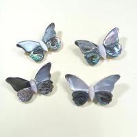 Broches de Nácar, con aleación de zinc, Mariposa, chapado en color de plata, unisexo & puede utilizarse como broche o colgante, color mixto, 30x48mm, Vendido por UD