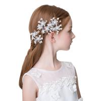 Zinc Alloy Hair Stick, met Kristal & Plastic Pearl, 4 stuks & voor kinderen, meer kleuren voor de keuze, nikkel, lood en cadmium vrij, 100x50mm, Verkocht door Stel