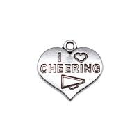 Zinc Alloy Heart Pendants antique silver color plated DIY nickel lead & cadmium free Sold By PC