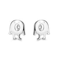 Sterling Silver Jewelry orecchino, 925 sterline d'argento, fantasma, Stile coreano & per la donna & cavo, argento, 6.60x7.70mm, Venduto da coppia