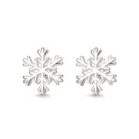 Sterling Silver Jewelry orecchino, 925 sterline d'argento, Fiocco di Neve, Stile coreano & per la donna, argento, 9.50x9.50mm, Venduto da coppia